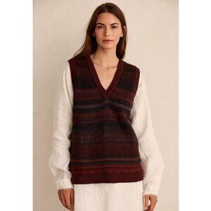 Vintage Peruvian Connection Sweater Vest Baby Alpaca Wool Knit Unisex size L